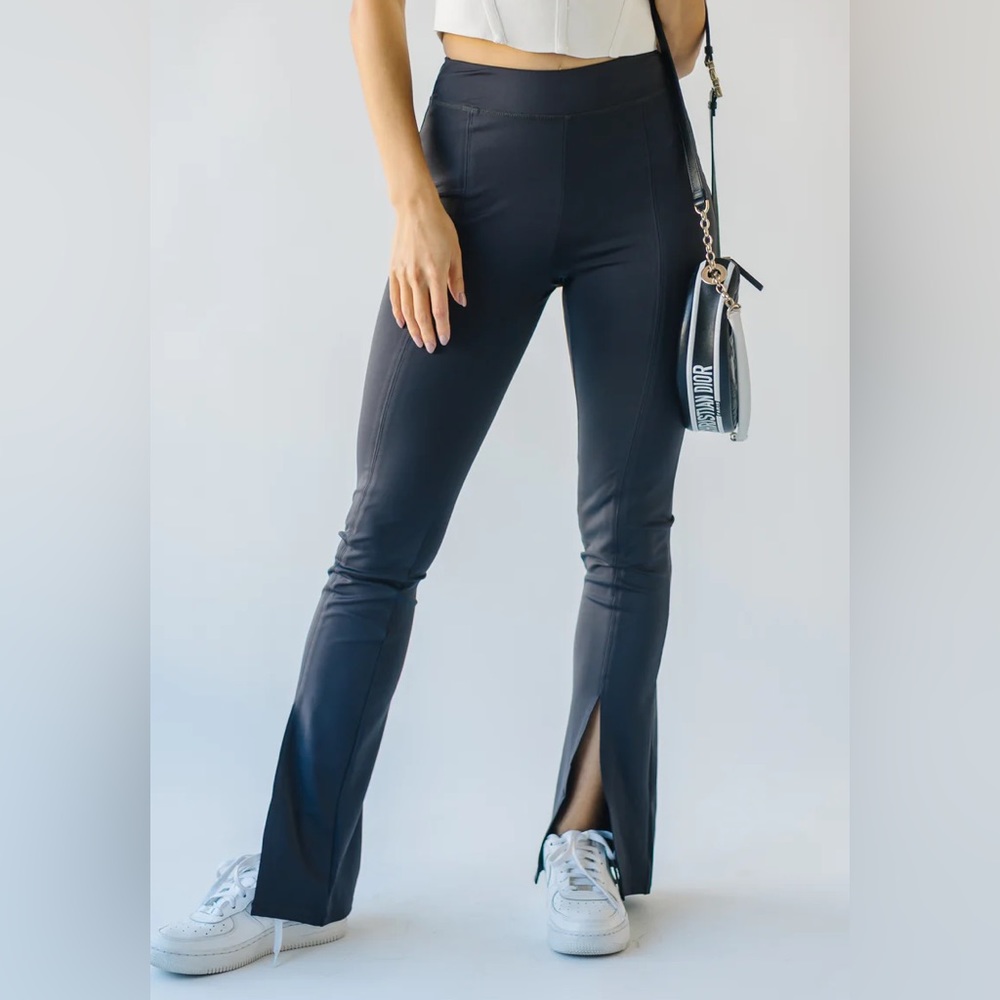 NWT Dark Gray Split Leg Flares Size L
